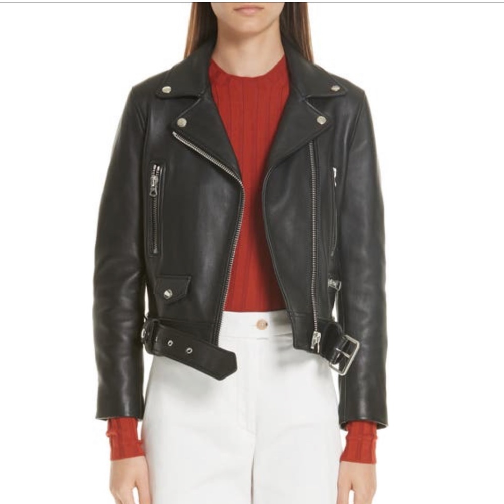 Acne Studios Mock Core Leather Moto Jacket Sz.36